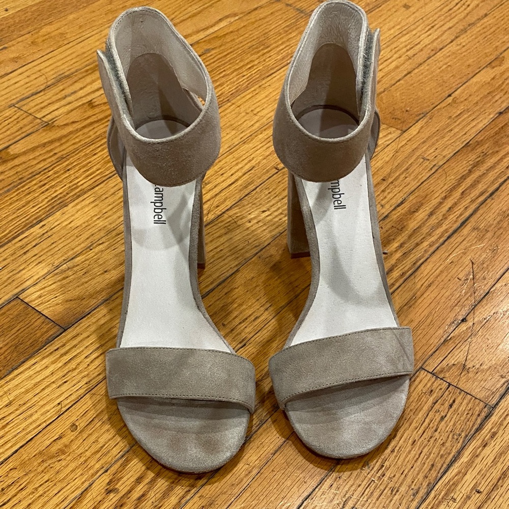 Jeffrey Campbell Taupe Suede Block Heels